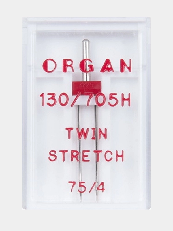 Игла для швейных машин ORGAN двойная стрейч №75/4 в пенале