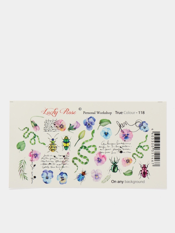 Наклейка для дизайна ногтей Lucky Rose Цветы, Змея слайдер для маникюра под гель лак