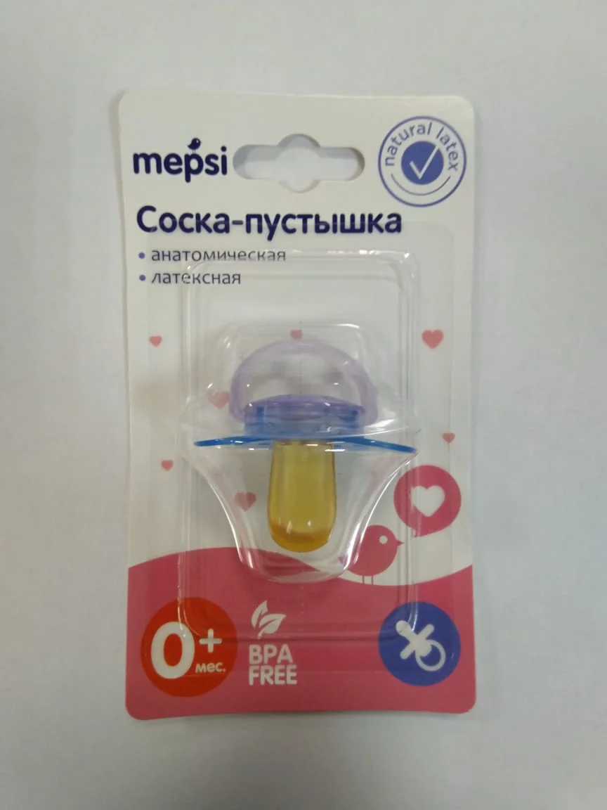 Соска-пустышка латексная 0+ мес MEPSI 0300