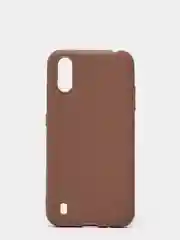 Коричневый чехол Samsung Galaxy A01 силиконовый