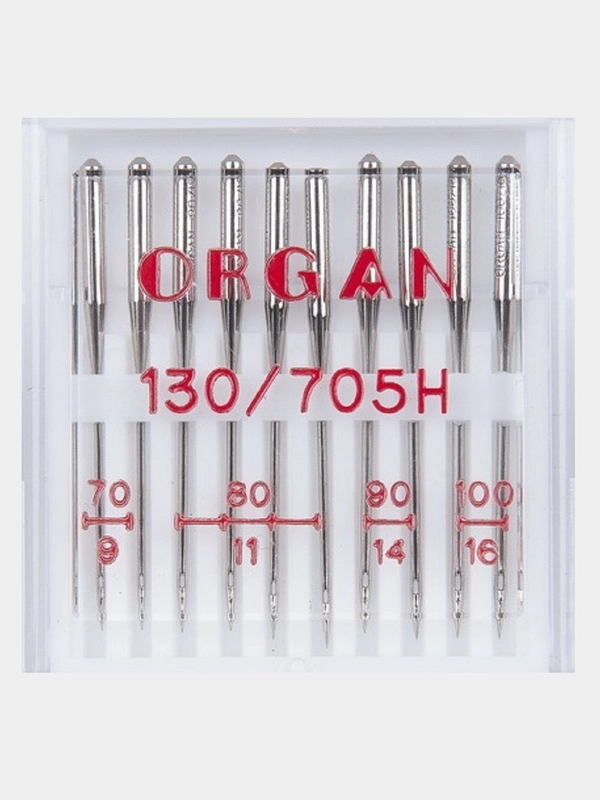 Иглы для швейных машин ORGAN Универсальные №70-100, 10 штук в пенале