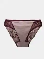Бордовый трусы женские с кружевом