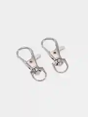 Серебряный карабин 4*0,9 см (2, 10 штук)
