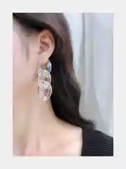 Серьги женские в форме цепи, голографик