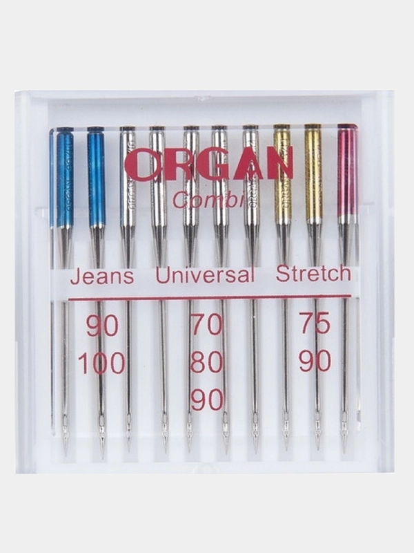 Иглы для швейных машин ORGAN COMBI (ассорти) 10 шт. в пенале