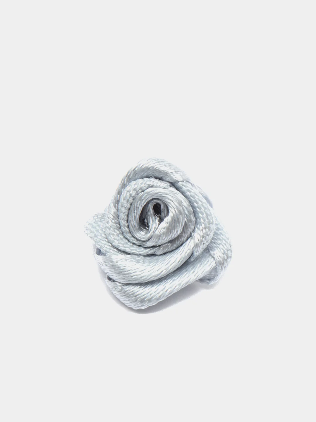 Серебряный розочка из атласной ленты, 5 шт