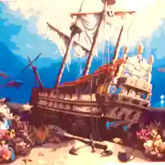 Холст с красками "Затонувший Корабль"