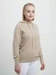 Бежевый свитер С КАПЮШОНОМ