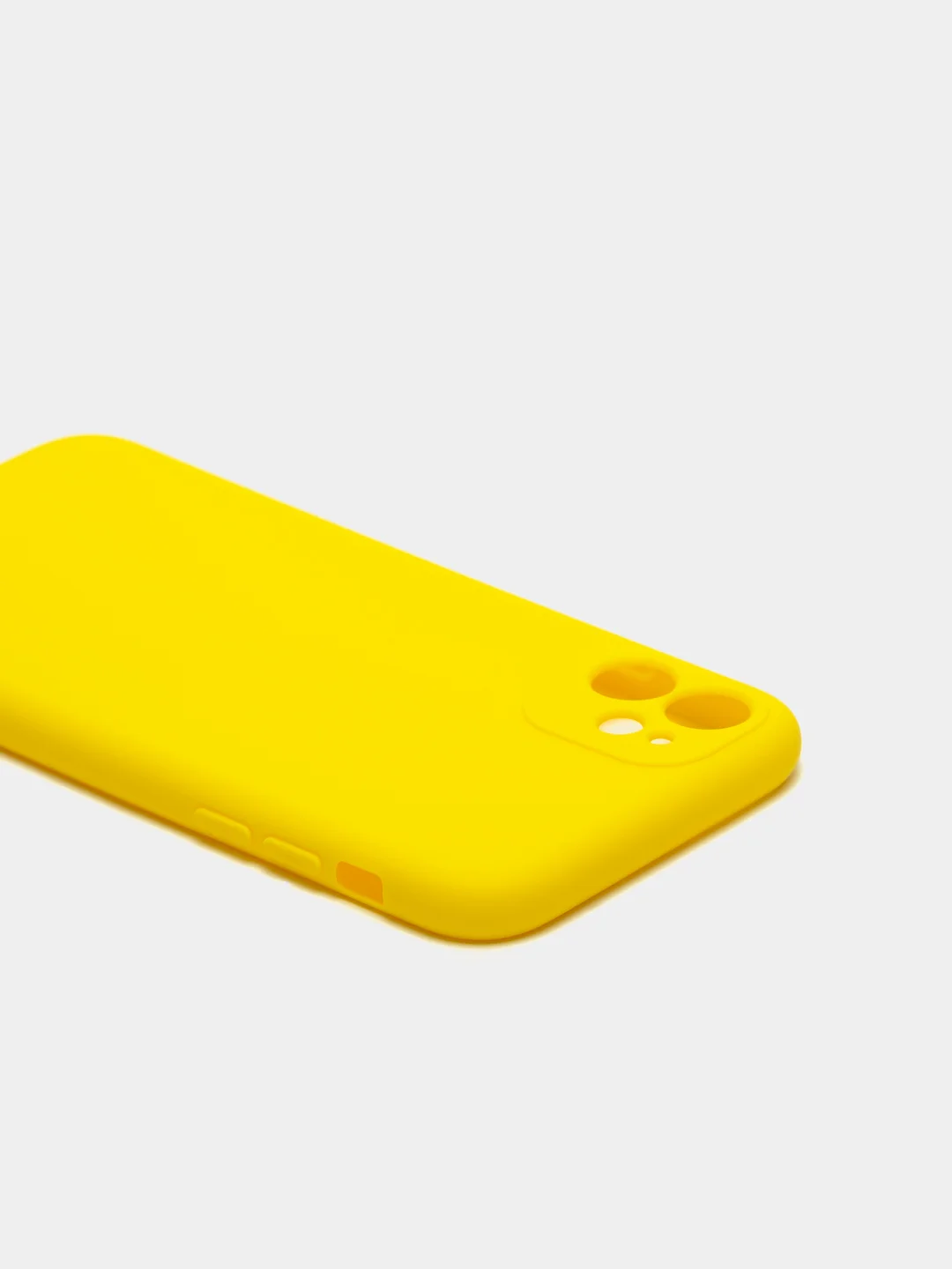 Желтый чехол iPhone 11 силиконовый с защитой камеры противоударный ( Айфон 11 )