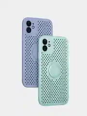 Чехол силиконовый дышащий с перфорацией для iPhone 12 mini, XR, 11, 12 Pro, 12