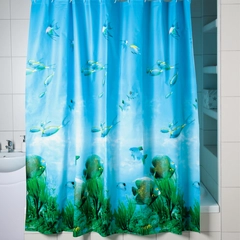 Штора для ванной комнаты Доляна Рыбки, 180х180 см, EVA