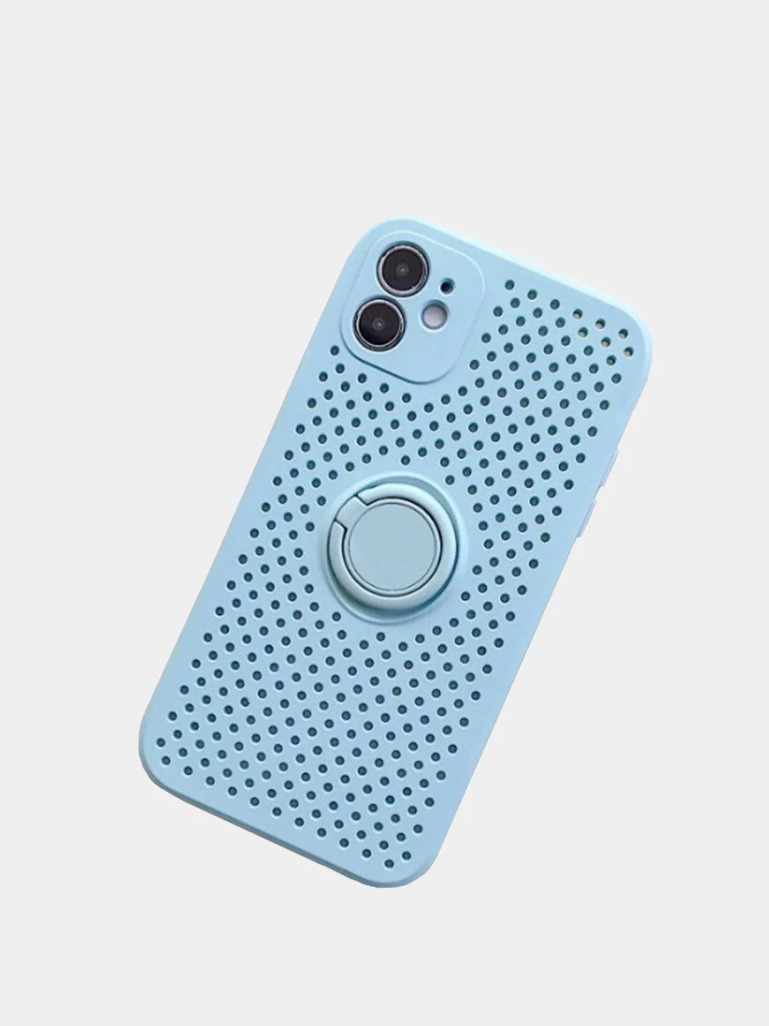 Бирюзовый чехол силиконовый дышащий с перфорацией для iPhone 12 mini, XR, 11, 12 Pro, 12