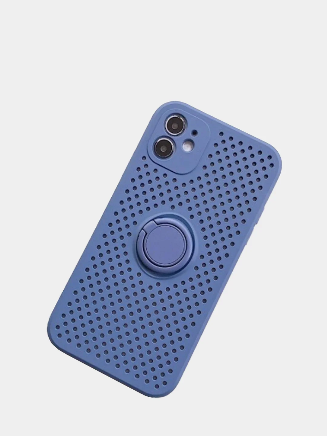 Аметистовый чехол силиконовый дышащий с перфорацией для iPhone 12 mini, XR, 11, 12 Pro, 12
