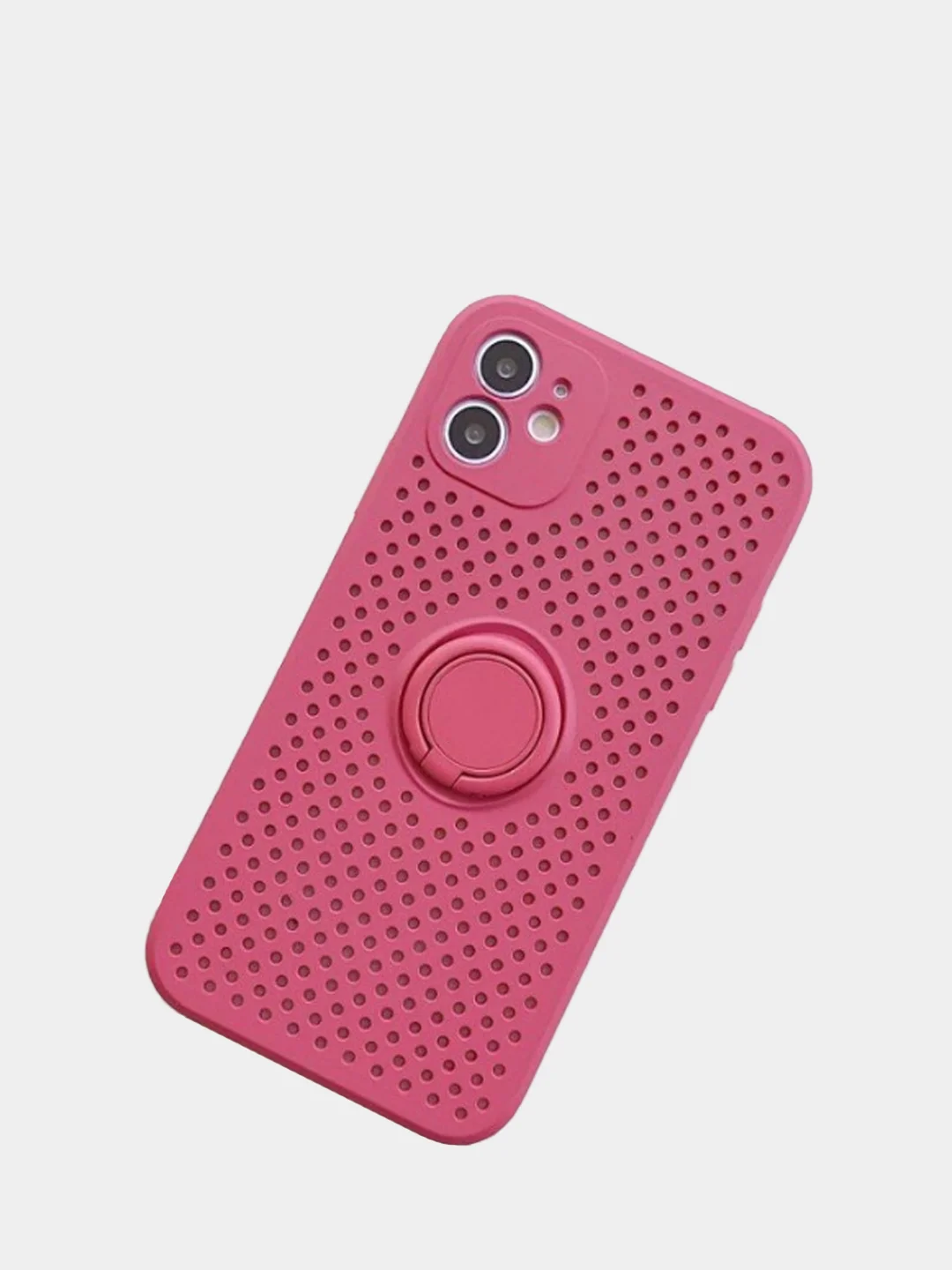 Бордовый чехол силиконовый дышащий с перфорацией для iPhone 12 mini, XR, 11, 12 Pro, 12