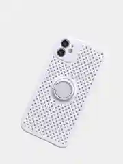 Белый чехол силиконовый дышащий с перфорацией для iPhone 12 mini, XR, 11, 12 Pro, 12
