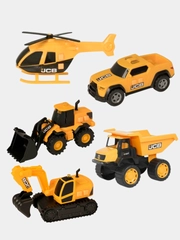 Игрушечный строительный транспорт JCB: пикап, ветролет, экскаватор, погрузчик, самосвал