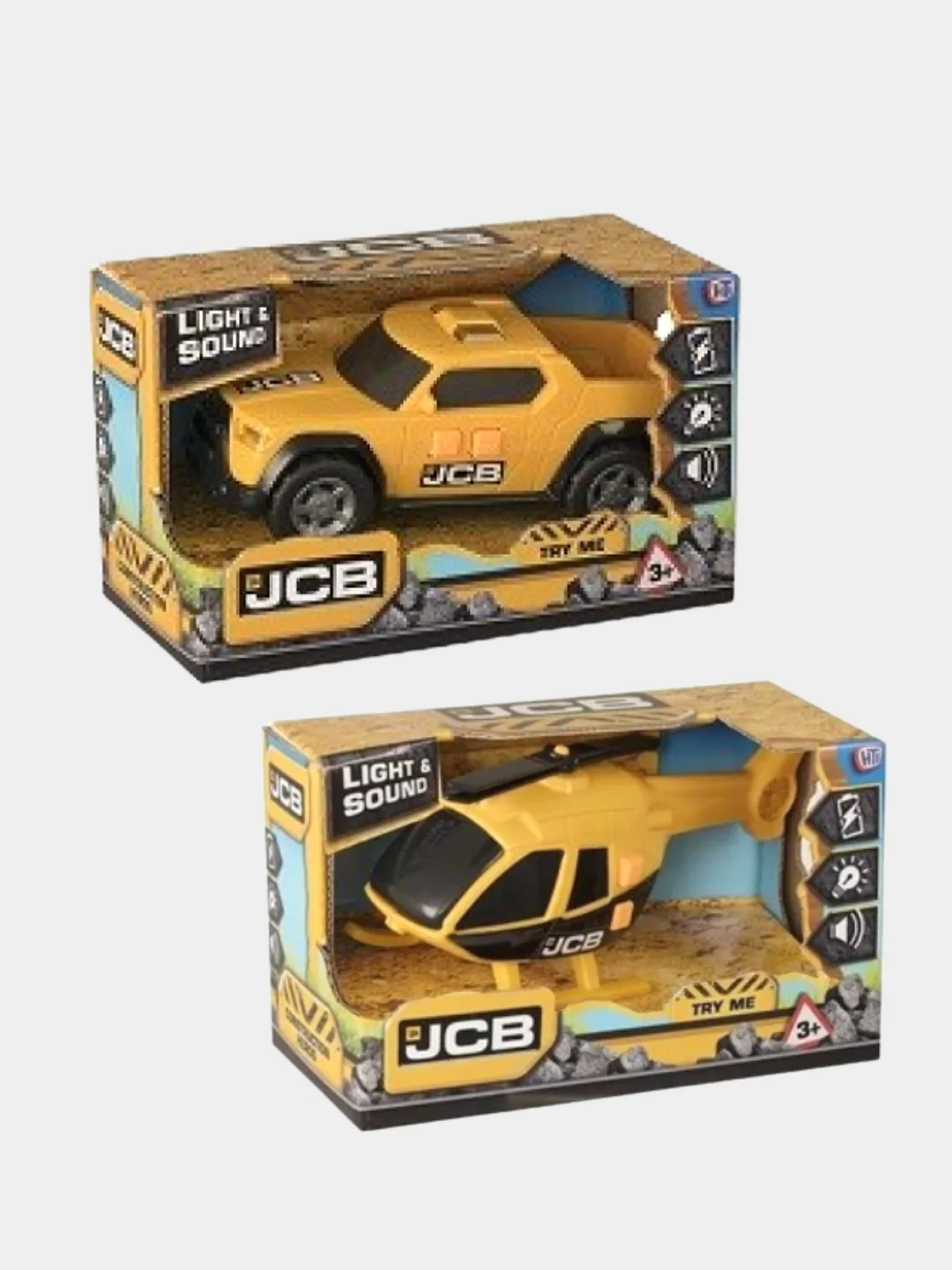 Игрушечный строительный транспорт JCB: пикап, ветролет, экскаватор, погрузчик, самосвал