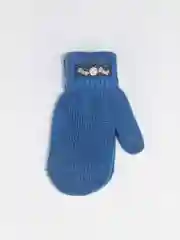 Синий варежки детские зимние, двойные на подкладе, шерсть. 5-6 лет, р.14