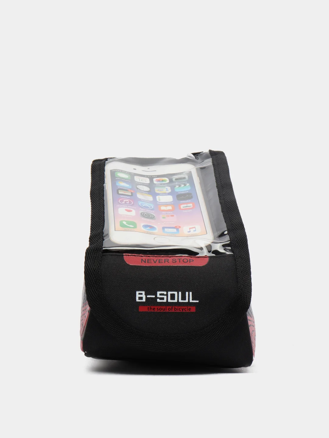 Красный велосипедная сумка на раму под смартфон. Велосумка B-Soul