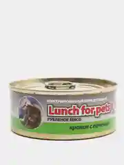 Корм для кошек Lunch for pets кролик с печенью, рубленое мясо, консервы 100 гр