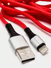 Красный кабель для передачи данных и быстрой зарядки Type-C, Micro-USB, Lightning, 3A
