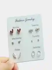 Черный серьги женские, гвоздики. Набор сережек, комплект для девочек