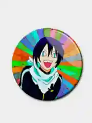 Белый значки по мотивам аниме Бездомный Бог (Noragami)