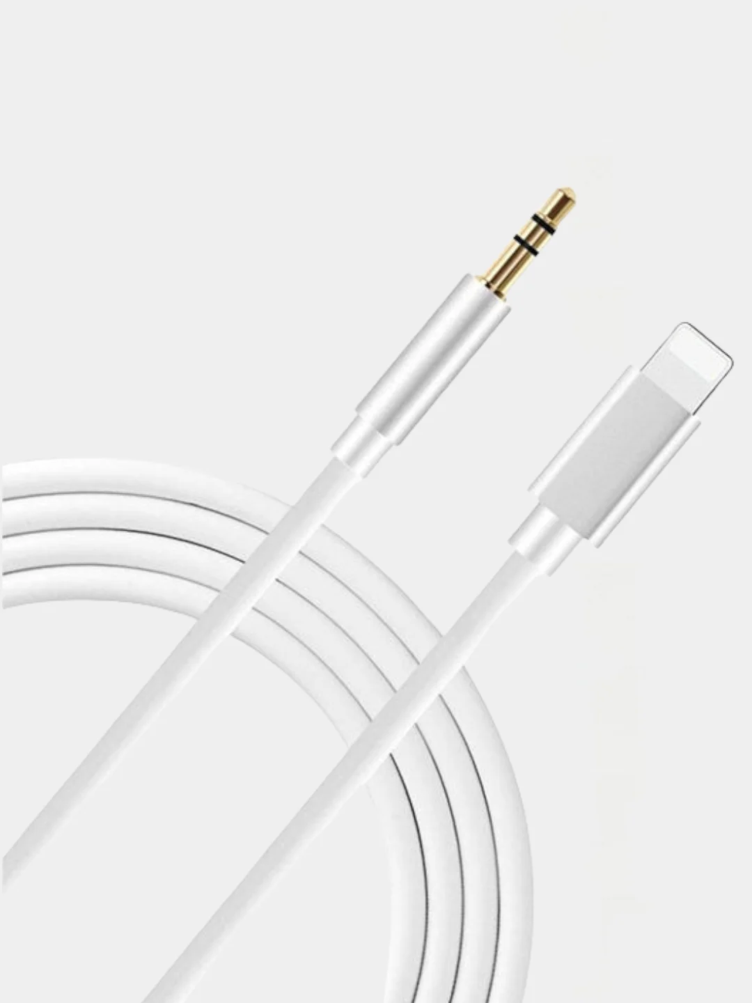 Белый адаптер кабель переходник AUX / Lightning Mini Jack 3.5 мм MH025