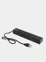 Черный концентратор хаб USB 2.0 на 4 и 7 порта