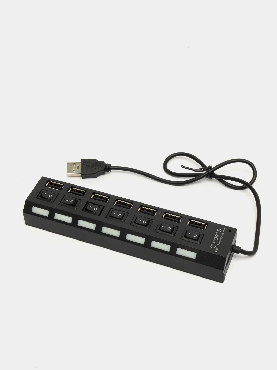 Черный концентратор хаб USB 2.0 на 4 и 7 порта