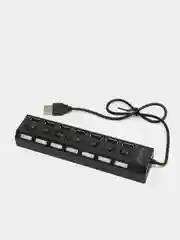 Черный концентратор хаб USB 2.0 на 4 и 7 порта