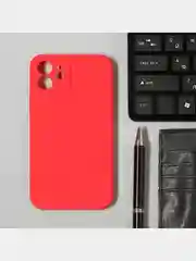 Красный чехол для iPhone 12 силиконовый с покрытием Soft Touch