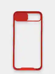 Красный чехол iPhone 7 Plus, 8+ пластиковый, прозрачный, с защитой камеры
