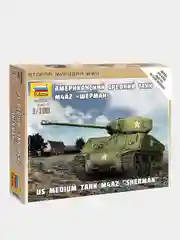 Модель сборная из пластика 1:100 Средний танк M4A2 "Sherman" WWII US