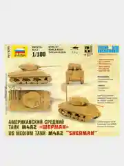 Модель сборная из пластика 1:100 Средний танк M4A2 "Sherman" WWII US