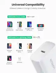 Сетевое зарядное устройство Ugreen USB C 20W PD, цвет белый (60450)