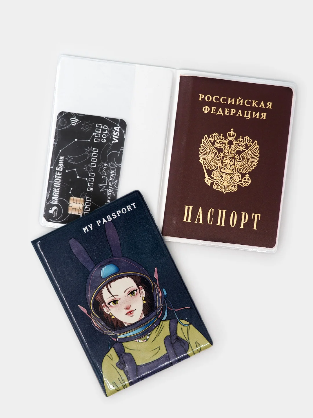 Обложка для паспорта (17 видов) ПВХ + картон (жесткая), женская, мужская
