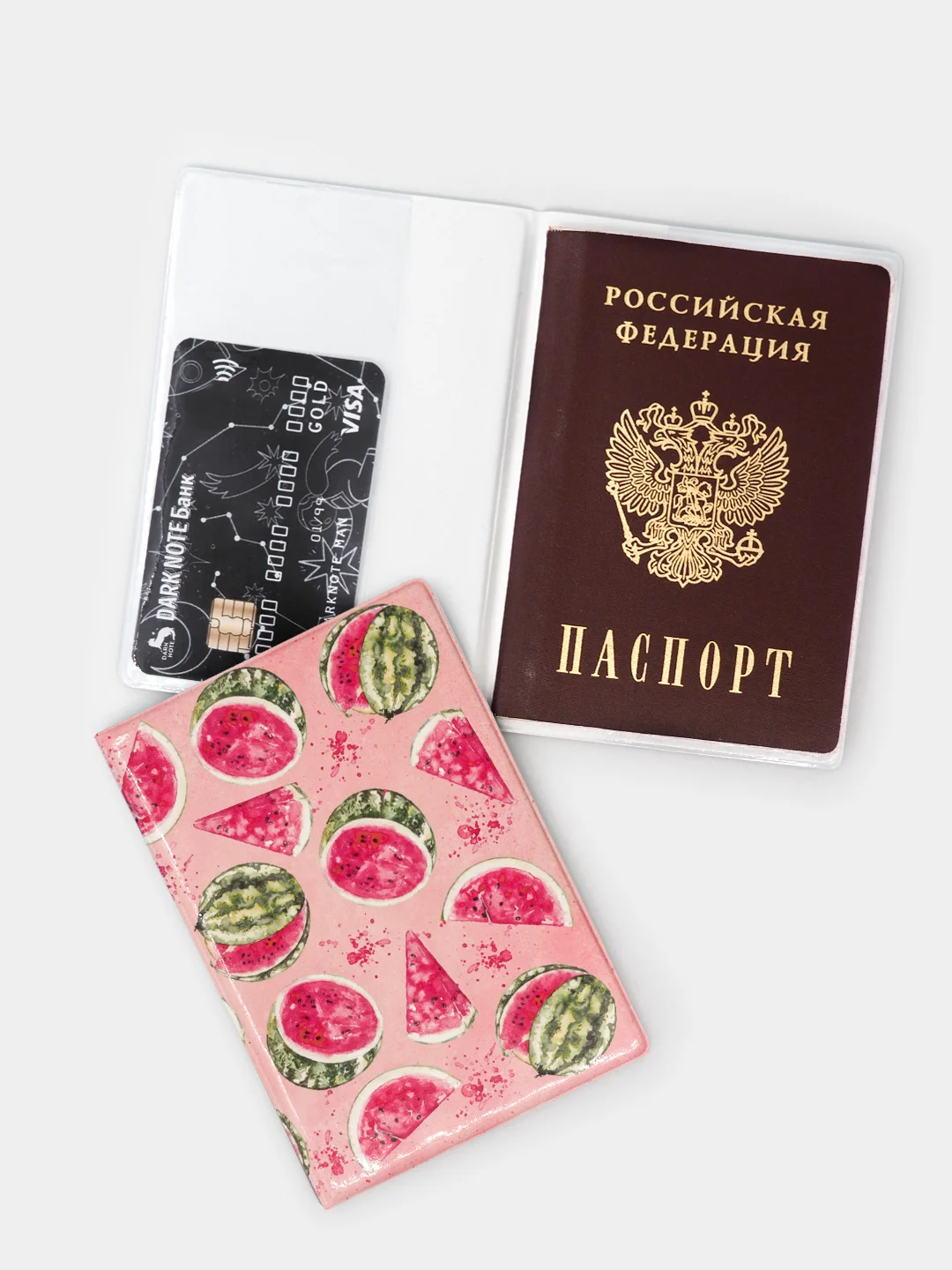 Обложка для паспорта (17 видов) ПВХ + картон (жесткая), женская, мужская