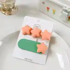 Коралловый меланж заколки объемные для волос для девочек, "Звезды"