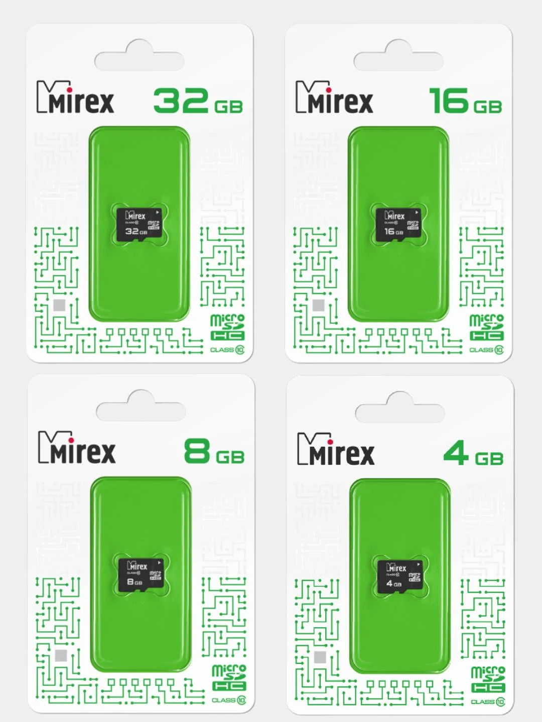 Карта памяти microSDHC Mirex Class10, 4 - 32 Gb