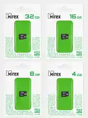 Карта памяти microSDHC Mirex Class10, 4 - 32 Gb