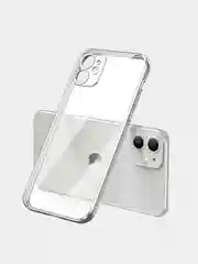 Серебряный чехол прозрачный силиконовый для iPhone XR, 11, 11 Pro, 12 mini, 12, 12 Pro