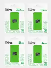 Карта памяти microSDHC Mirex Class10, 4 - 32 Gb