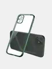 Зеленый чехол прозрачный силиконовый для iPhone XR, 11, 11 Pro, 12 mini, 12, 12 Pro