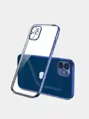 Синий чехол прозрачный силиконовый для iPhone XR, 11, 11 Pro, 12 mini, 12, 12 Pro