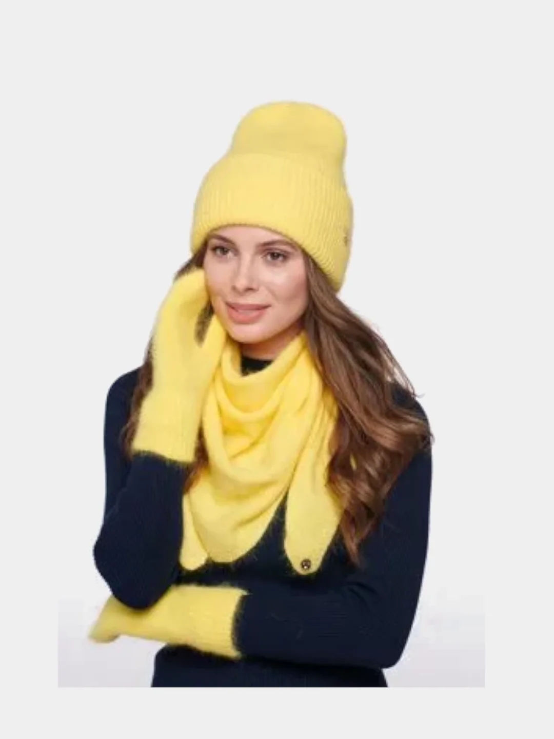 Желтый косынка из ангоры