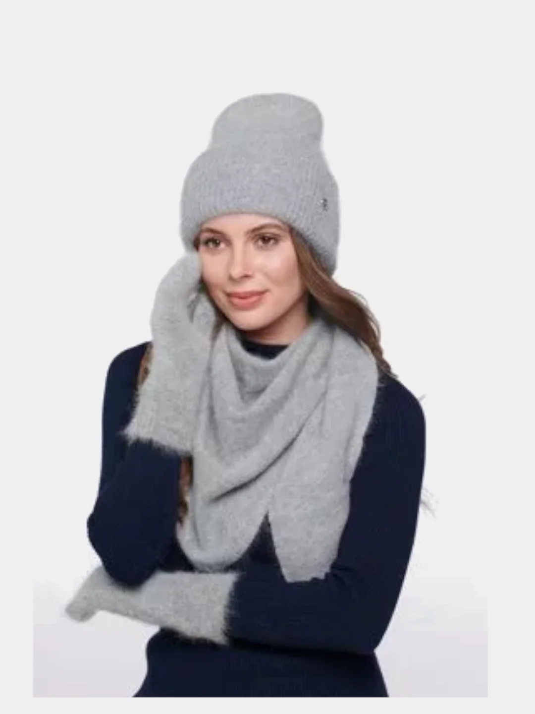 Серый косынка из ангоры