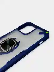Красный чехол для iPhone 13, 13 Pro, Pro Max пластиковый полупрозрачный с металлическим кольцом