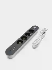 Черный удлинитель сетевой фильтр с USB разъемами