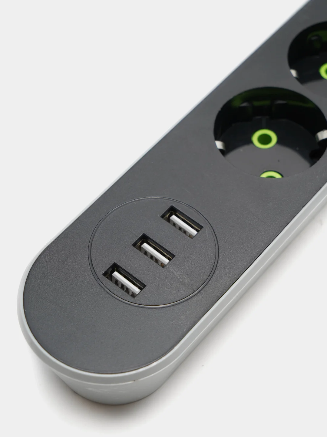 Угольный удлинитель сетевой фильтр с USB разъемами